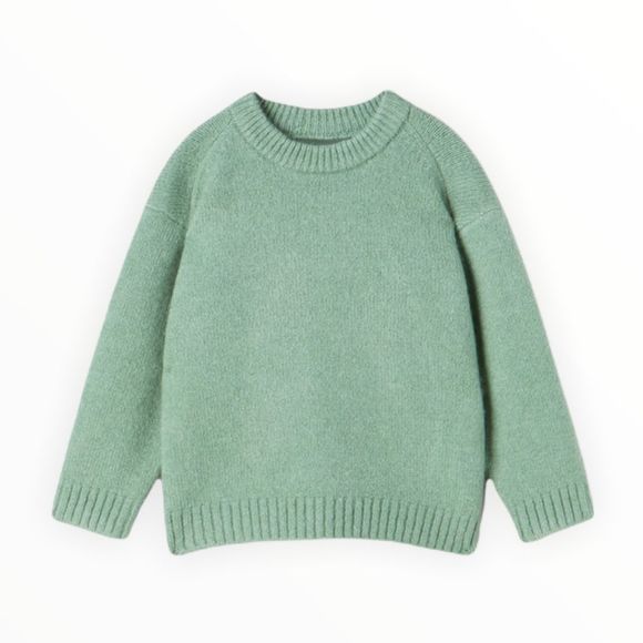 ZARA Kids | Green | RIBBED KNIT SWEATER - Picture 2 of 6